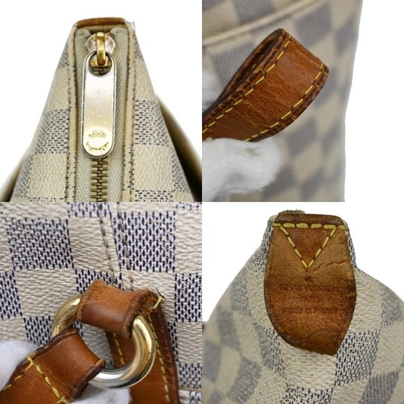 LOUIS VUITTON Logo Totally MM Shoulder Bag Damier Azur Leather WE - Picture 8 of 16